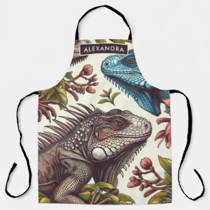 Tablier Peinture vintage Iguana sans fil