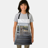 Tablier Peluche Labrador Sur Escaliers, Enfants Plein Impr (Insitu)