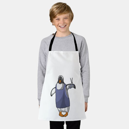 Tablier Penguin coiffeur avec ciseaux (Porté)