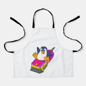 Tablier Penguin comme coiffeur avec Razor (Recto)