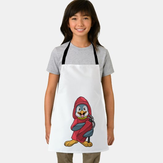 Tablier Penguin comme pompier avec Extinguisher (Insitu)