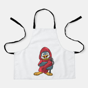 Tablier Penguin comme pompier avec Extinguisher