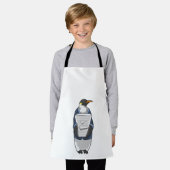 Tablier Penguin comme secrétaire avec pile de papier (Porté)
