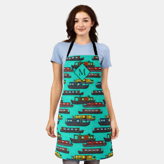 Tablier Péniches Bateaux de Canal Motif Monogramme