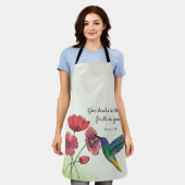 Tablier Pensée religieuse de fleurs de vous avec colibri (Porté)