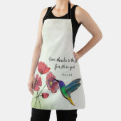 Tablier Pensée religieuse de fleurs de vous avec colibri (Insitu)