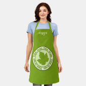 Tablier PENSEZ le nom personnalisé VERT (Porté)