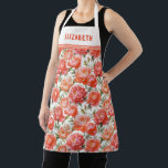 Tablier Peonies roses Orange Motif Floral | Personnalisé<br><div class="desc">Cuire dans le style avec ce tablier personnalisé avec un beau motif fleuri de pivoines rose et orange. Parfait pour la cuisine,  la boulangerie ou l'artisanat,  il allie élégance et fonctionnalité. Idéal pour cuisiniers,  boulangers,  ou comme un cadeau réfléchi pour toute occasion.</div>