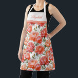 Tablier Peonies roses Orange Motif Floral | Personnalisé<br><div class="desc">Cuire dans le style avec ce tablier personnalisé avec un beau motif fleuri de pivoines rose et orange. Parfait pour la cuisine,  la boulangerie ou l'artisanat,  il allie élégance et fonctionnalité. Idéal pour cuisiniers,  boulangers,  ou comme un cadeau réfléchi pour toute occasion.</div>