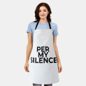 Tablier Per My Silence Minimalist Typographic Embroidered (Porté)