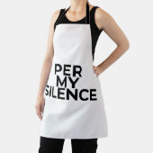 Tablier Per My Silence Minimalist Typographic Embroidered (Insitu)