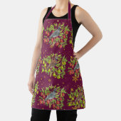 Tablier Perdrix, poiriers et flocons de neige bordeaux (Insitu)