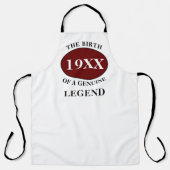 Tablier Père Anniversaire Légende Toute Année Nom Rouge No (Recto)