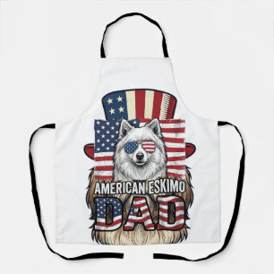 Tablier Père Esquimau Américain Patriotique Vintage Chien