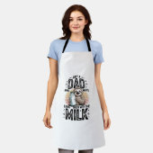 Tablier père et fils avec le lait paresseux design graphiq (Porté)