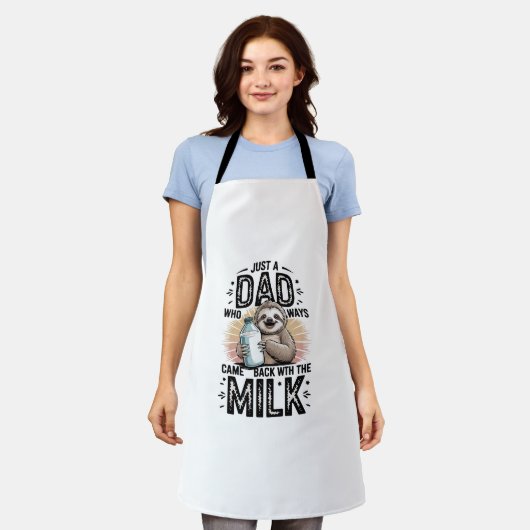 Tablier père et fils avec le lait paresseux design graphiq (Porté)