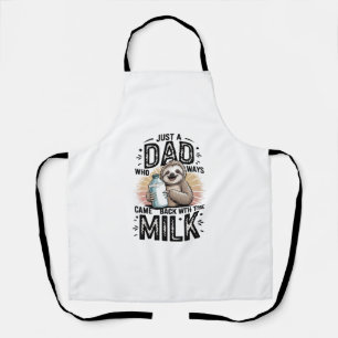 Tablier père et fils avec le lait paresseux design graphiq