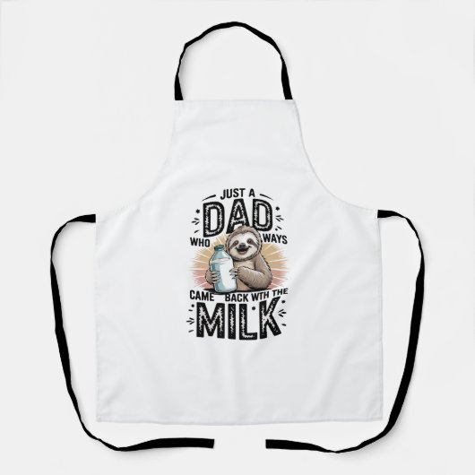 Tablier père et fils avec le lait paresseux design graphiq (Recto)
