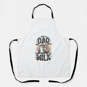 Tablier père et fils avec paresseux au lait création graph