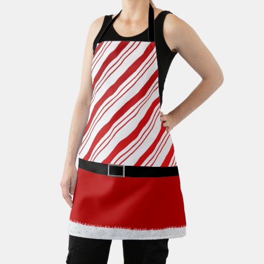 Tablier Père Noël aide mignonne Noël rayé (Insitu)