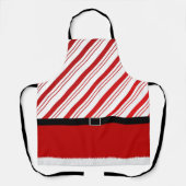 Tablier Père Noël aide mignonne Noël rayé (Recto)
