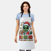 Tablier Père Noël Alien Drôle (Porté)