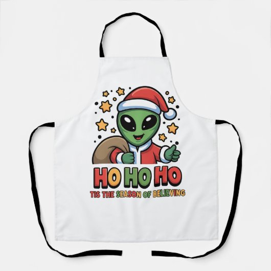 Tablier Père Noël Alien Drôle (Recto)