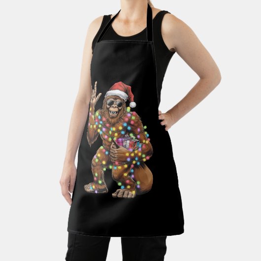 Tablier Père Noël Bigfoot lumières de Noël Rock amusant (Insitu)