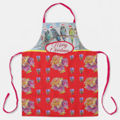 Tablier Père Noël Budgies Noël Red Womans Apron (Recto)