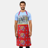 Tablier Père Noël Budgies Noël Red Womans Apron (Porté)