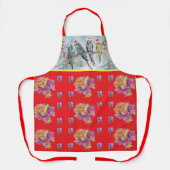 Tablier Père Noël Budgies Noël Red Womans Apron (Recto)