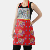 Tablier Père Noël Budgies Noël Red Womans Apron (Insitu)