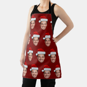 Tablier Père Noël Chapeau de Noël Rouge Photo de Visage Pe