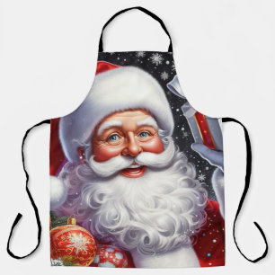 Tablier Père Noël classique avec présent & ornements