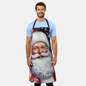 Tablier Père Noël classique avec présent & ornements (Porté)
