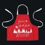 Tablier Père Noël croient Noël traditionnel photo rouge<br><div class="desc">Père Noël croient Noël traditionnel vacances moderne rouge et blanc photo préférez la cuisson tablier cadeau conception.</div>