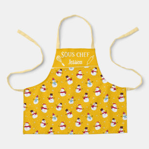 Tablier Père Noël drôle Sous chef hiver