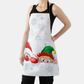Tablier Père Noël et Elf Cute et drôle Caractères Pékin (Insitu)