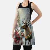 Tablier Père Noël Et Reindeer, Forêt Neige, Arbre De Noël  (Insitu)