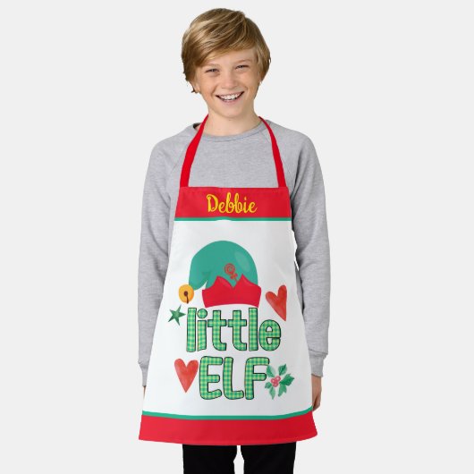 Tablier Père Noël Helper Elf Kid's Christmas Aprons (Porté)