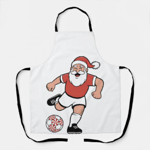 Tablier Père Noël jouant au football Noël Joueur Sport