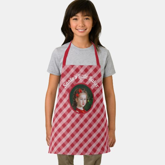 Tablier Père Noël Little Baker en vichy photo de Noël (Insitu)
