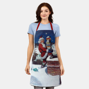 Tablier Père Noël livre une cargaison de livres par Wyeth