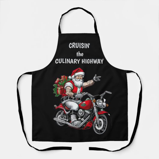 Tablier Père Noël motard (Recto)