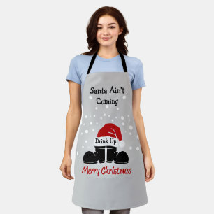 Tablier Père Noël ne vient pas, buvez tout sur la tablette