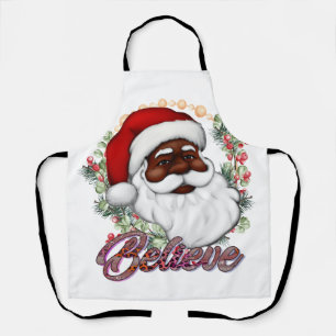 Tablier Père Noël noir mélanine Noël frère sœur fêtes