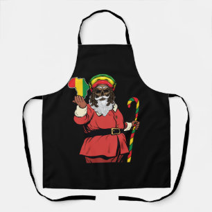 Tablier Père Noël noir Rasta Casquette Noël Rastafarian