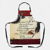 Tablier Père Noël Note Peace Funky Demande Quill Pen Moyen (Recto)