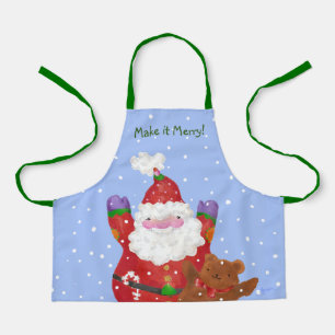 Tablier Père Noël pour enfants et Teddy Apron