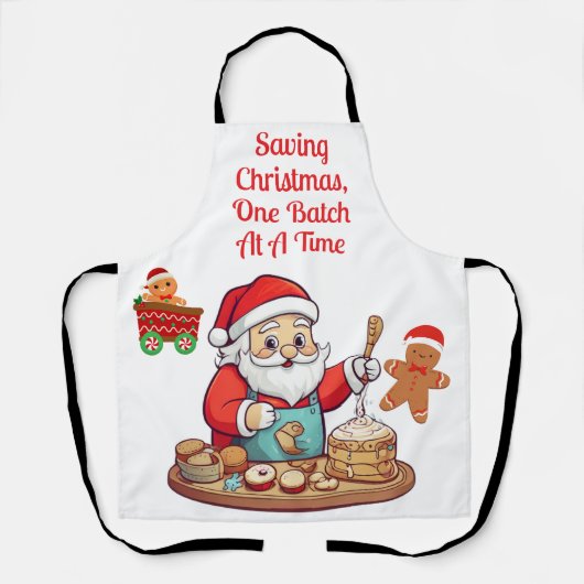 Tablier Père Noël Sauver Noël un lot à la fois | (Recto)